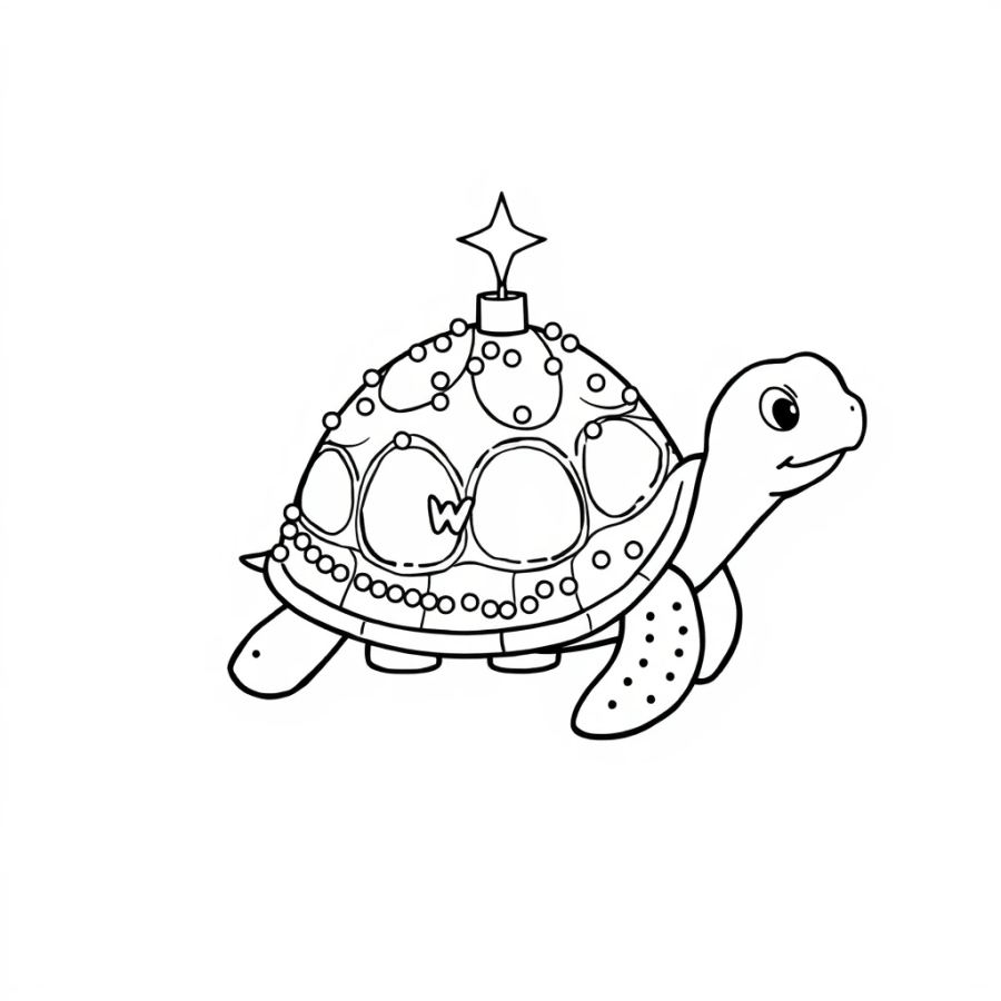 New Year's Eve Turtle Coloring Page