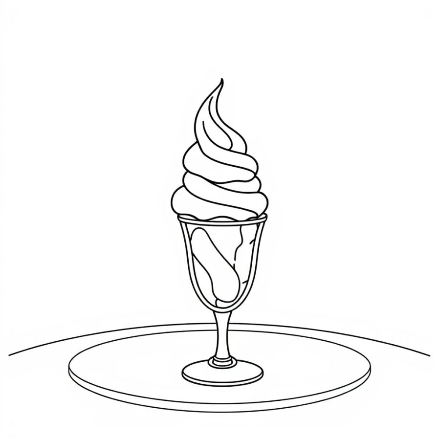 Ice Cream On Dining Table Coloring Page