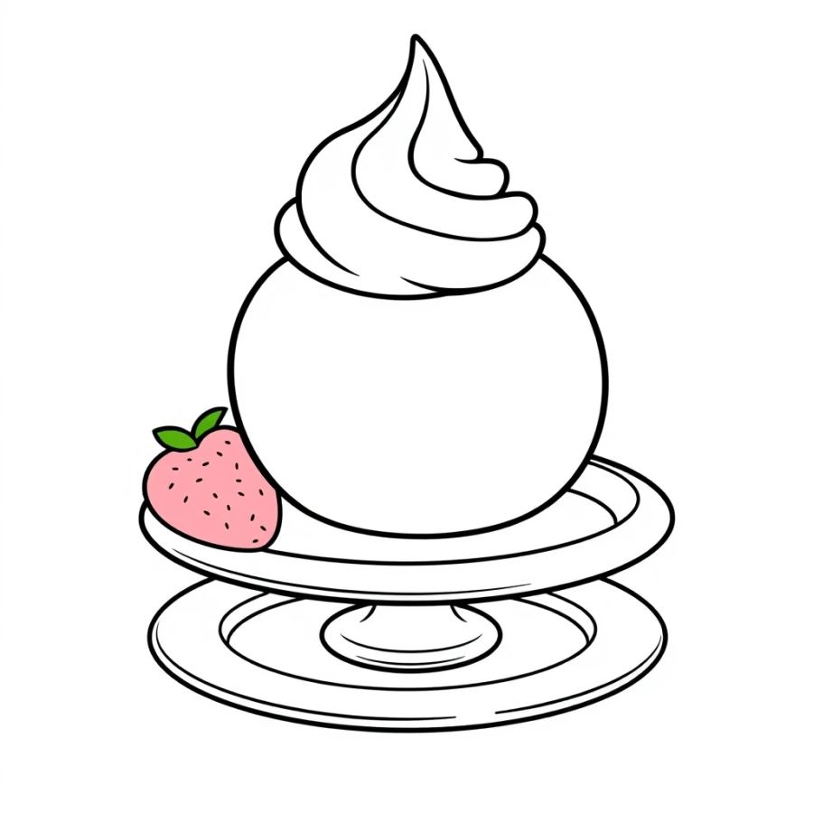 Ice Cream On A Silver Platter Coloring Page