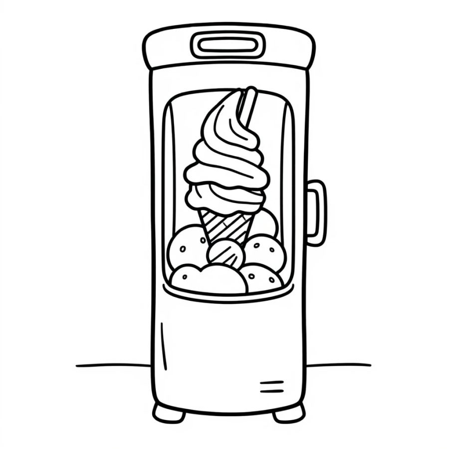 Ice Cream Inside Freezer Coloring Page