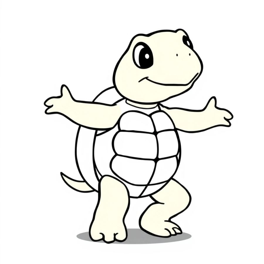 Disco Dancing Turtle Coloring Page
