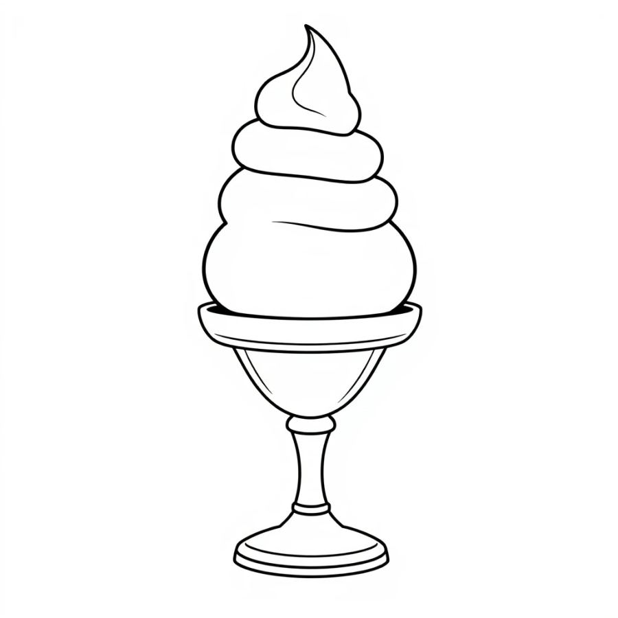 Ice Cream On A Pedestal Coloring Page