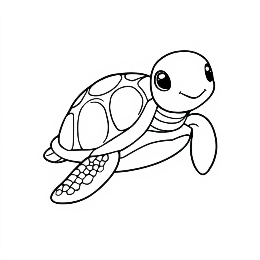 Majestic Sea Turtle Coloring Page
