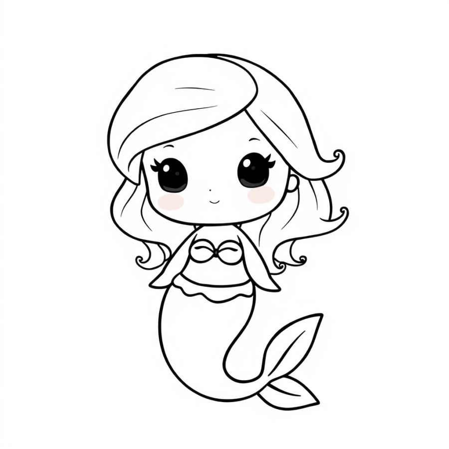 Enchanting Undersea Mermaid Coloring Page