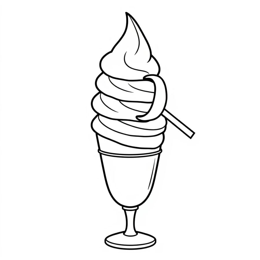 Ice Cream Being Scooped Coloring Page