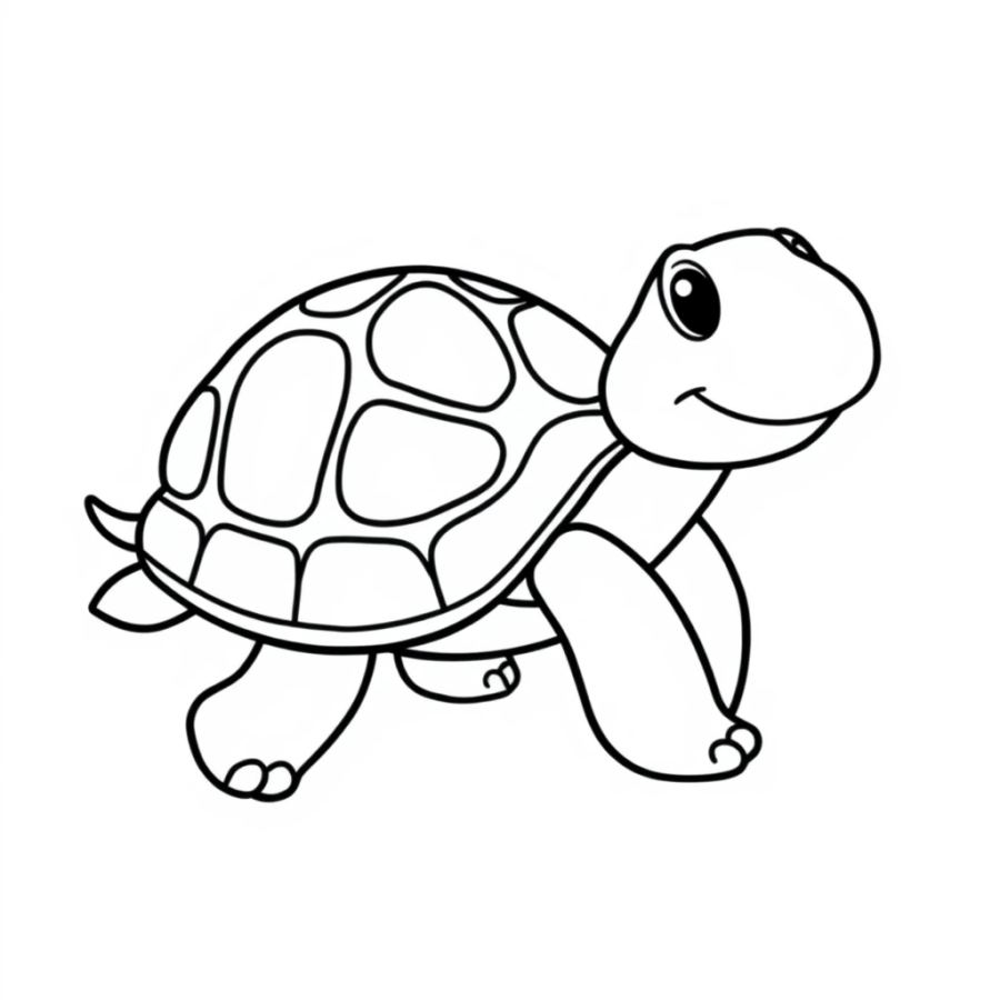 Generic Cartoon Turtle Coloring Page